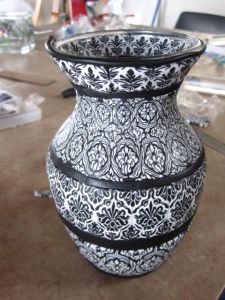 polymer clay damask vase