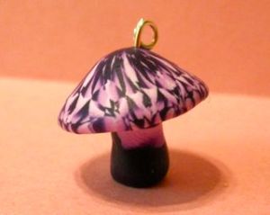 polymer clay mushroom charm