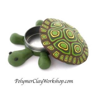 polymer clay turtle box