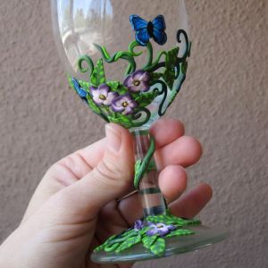 butterfly wine glass