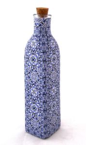 clay on glass bottle