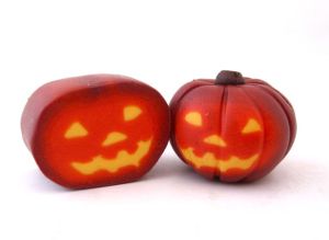 polymer clay jack-o-lantern cane