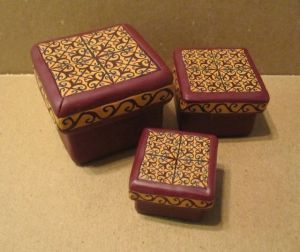 polymer clay nesting boxes