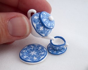 polymer clay blue china