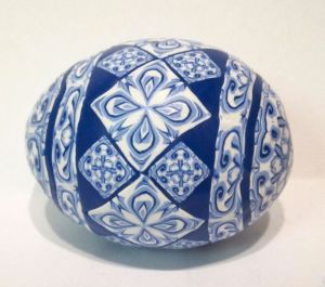 blue polymer clay egg