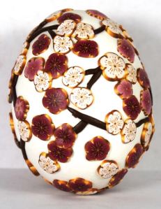 white cherry blossom egg