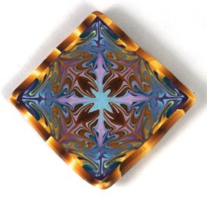 Marbled ink cane with gold outline