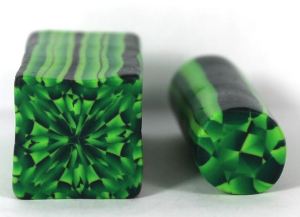 Emerald green gemstone cane