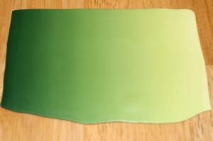 Polymer clay glowing green Skinner blend