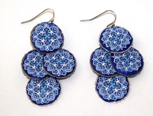 Polymer clay mandala earrings