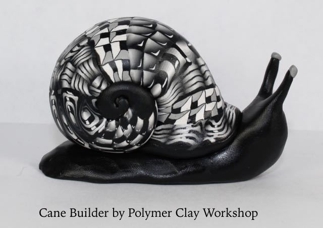 Polymer clay zentangle snail