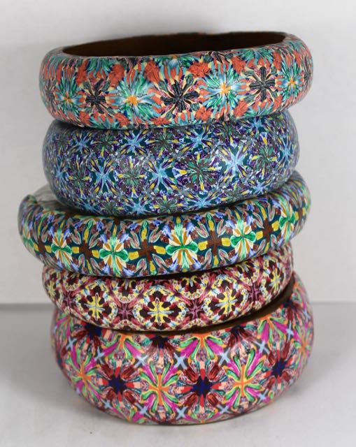 Polymer clay boho bangles