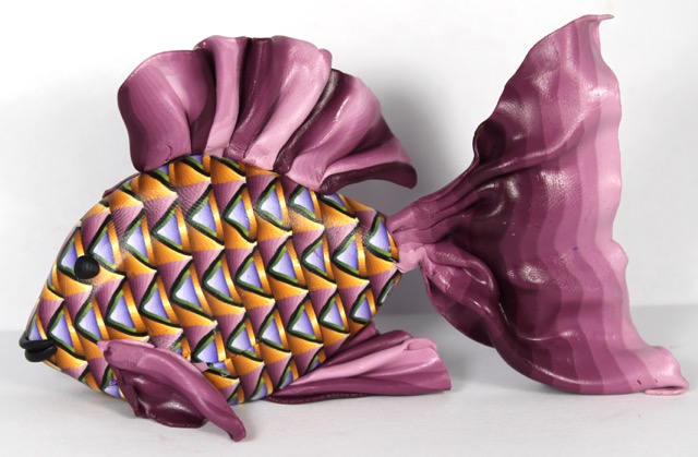 Polymer clay canework fish