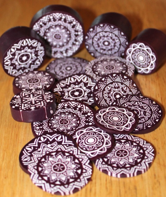 Polymer clay lace mandalas