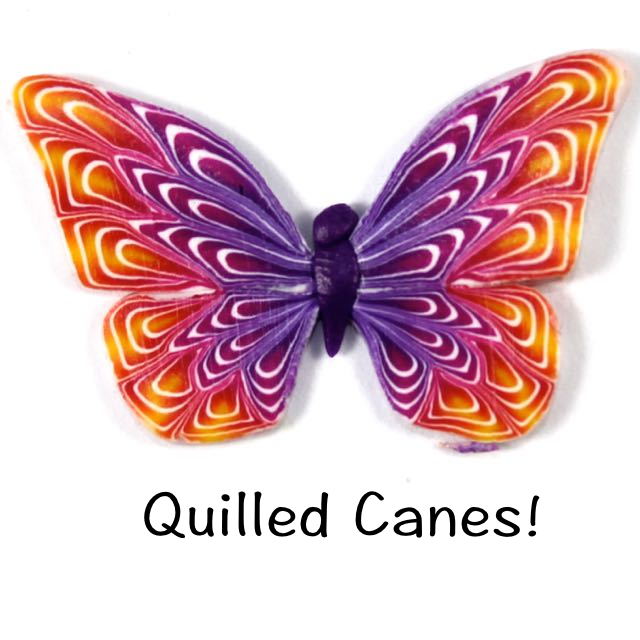 Polymer Clay Quilled Cane Butterfly
