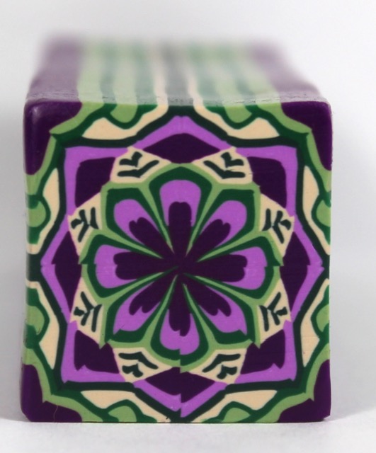 Polymer clay green and purple cane