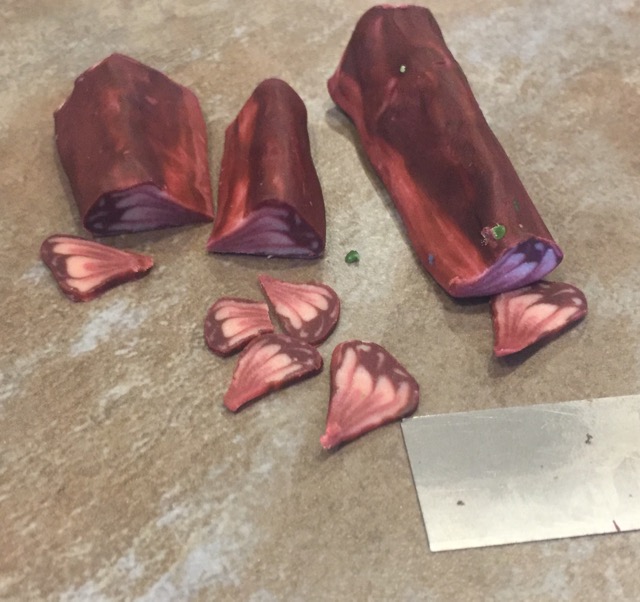 Candy clay millefiori butterfly wings