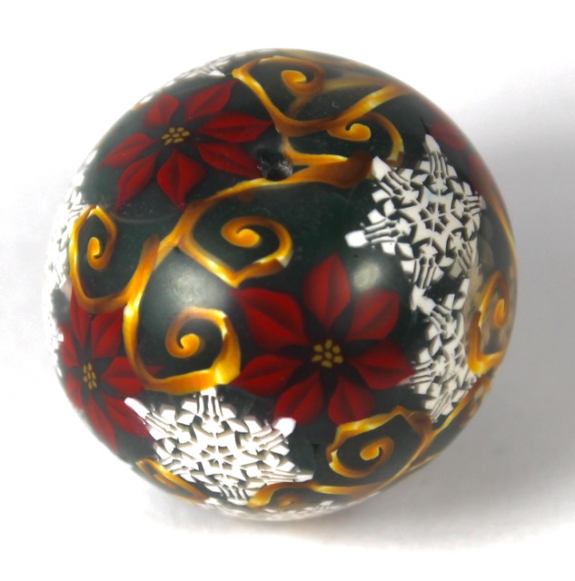 Polymer Clay Poinsettia Cane Bead